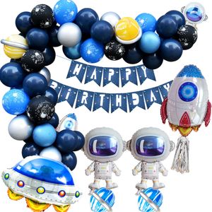 Fournitures de fête de noël, accessoires de décoration d'anniversaire sur le thème des astronautes, paquet de ballons d'affiche d'astronaute pour garçon