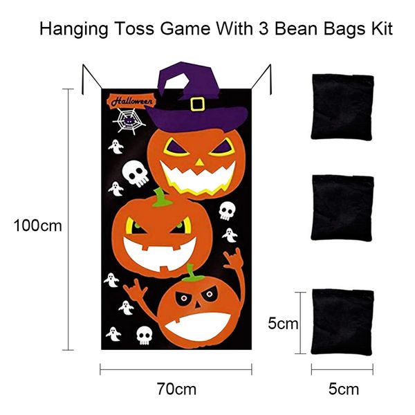 Nouveau jeu de lancement de Halloween avec un sac de farine à 3 haricots jeu de fête en plein air pour les rideaux de porte antistatiques adultes