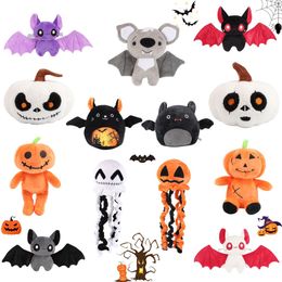 Nueva decoración de escena de regalo de vacaciones de muñeco de peluche de murciélago de calabaza caliente de Halloween