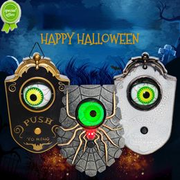 Nuevo timbre de un ojo de Halloween, decoración embrujada, accesorios de terror, pieza colgante brillante, timbre colgante para puerta, decoración de campana de globo ocular