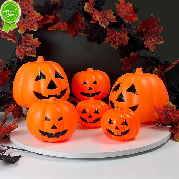 Nueva fiesta de Halloween LED Calabaza Vela Luz Calabaza de plástico Resplandor Linterna Vacaciones Interior Exterior Decoración Bar Accesorios para el hogar Juguete para niños