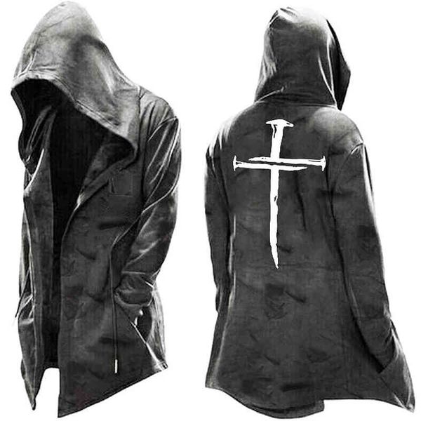 Nueva chaqueta con capucha cruzada estampada de Halloween Assassin's Creed Jersey para hombre Traje de juego de primera línea de moda