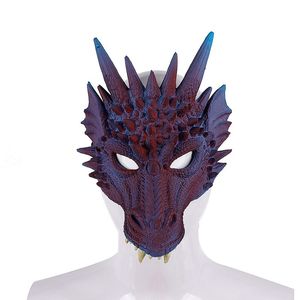 Nouveaux accessoires d'halloween 3D Dragon masque demi masques pour enfants adolescents Halloweens Costume fête décorations adultes Dragons Cosplay accessoire