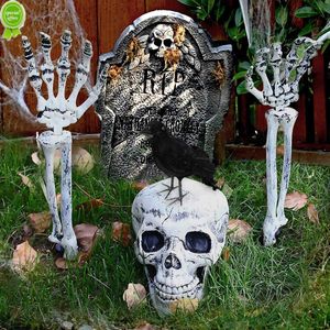 Nouveau Halloween crâne réaliste main humaine arme Halloween fête maison jardin pelouse décoration maison hantée accessoires d'horreur