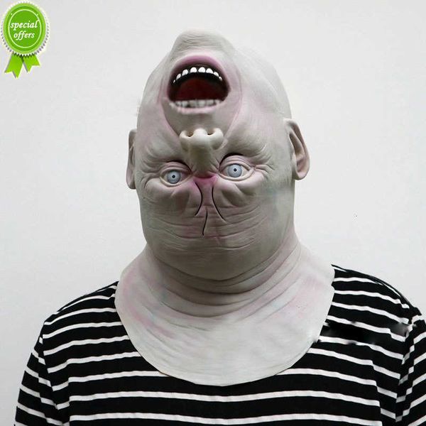 Nouveau Halloween inversé masque de tête de vieil homme horreur Zombie Latex masque effrayant sanglant jeu de rôle musc décoration de fête accessoires de jeu de rôle
