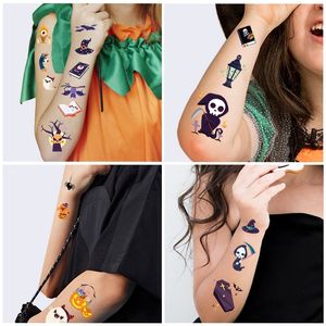 Nouveau Halloween autocollant de tatouage fête de carnaval enfants dessin animé étanche sueur temporaire maquillage autocollants