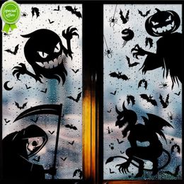 Nouveau Halloween fenêtre autocollant amovible chauve-souris fantôme citrouille sticker mural Halloween fête décoration maison hantée maison horreur accessoires