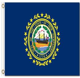 New Hampshire State Retro Style vlaggen America State Nation Officiële vlaggen met doorvoertules 100D Polyester Custom Flags1030736