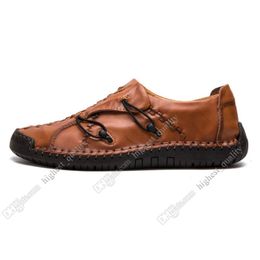 Nouvelles chaussures décontractées pour hommes, coutures à la main, ensemble de pieds anglais à pois, chaussures en cuir pour hommes, basses, grande taille 38-48 dix-neuf