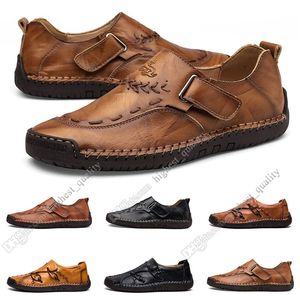 Nieuwe hand stiksels casual schoenen set foot engeland erwten schoenen lederen herenschoenen lage grote maat 38-48 eleem