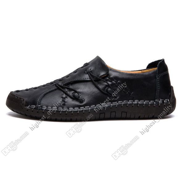 Nouvelles chaussures décontractées pour hommes, coutures à la main, ensemble de pieds anglais à pois, chaussures en cuir pour hommes, basses et grandes tailles 38-48 dix-sept