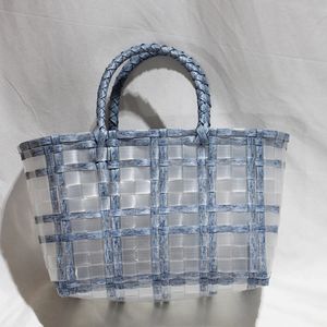Nouveau sac à main portable cadeau de demoiselle d'honneur grande capacité sac de paille transparent panier