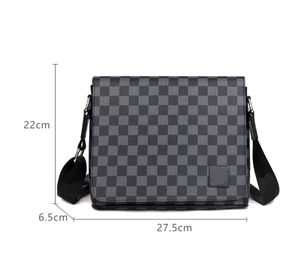 Neue Handtaschen Herrentasche Umhängetasche Designer Schulter Schwarz Farbe Mode Klassiker Retro Aktentasche Vintage Hohe Qualität Schwarz Grau Gitter 2210