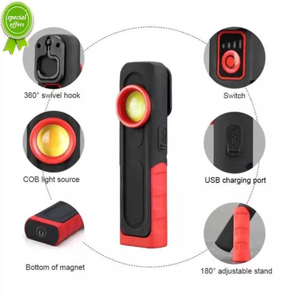 New Handheld Car Body Paint Polissage Dent Inspection Light Rechargeable Étanche Lampe De Travail Aimant Base LED Portable Work Lights