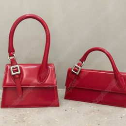 Nuevo bolso bandolera de mano elegante bolso francés ins bolso Le chiquito bolso de mano de moda para mujer bolso de cuero genuino con tapa bolso de hombro rojo