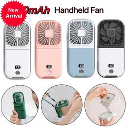 Nouveau Mini ventilateur électrique de poche Rechargeable puissance affichage numérique Portable USB refroidisseur d'air support pour téléphone Mobile ventilateur multifonction