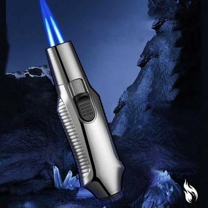 Nueva pequeña pistola pulverizadora portátil para exteriores, encendedor para acampar a prueba de viento, encendedor inflable de llama azul de 1300 °, regalo para hombres