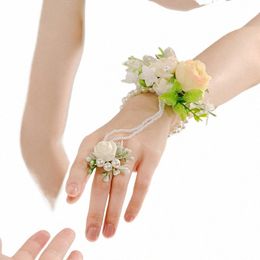 Nouveau bracelet de demoiselle d'honneur fait à la main poignet Fr Corsage élégant perle bracelets de mariage accessoires de mariage bijoux cadeau T4FA #