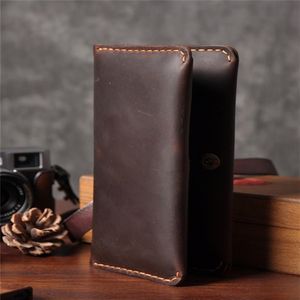 NIEUW HANDMADE CRADE HOPEL Echt lederen koppeling Men Wallet Vrouwen Turnus gebreide mannen Geld Clip Coin Holder Holder Pouch Cluch Bag WF201222C