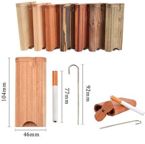 Pirogue en bois faite à la main avec Digger One Hitter Accessoires pour fumer Embouts en métal Filtres à cigarettes Conteneur de tuyaux Narguilés Bongs