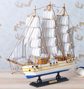 Nouveau Modèle de bateau en bois fait à la main bateaux à voile Pirate jouets pour enfants décor à la maison non amovible