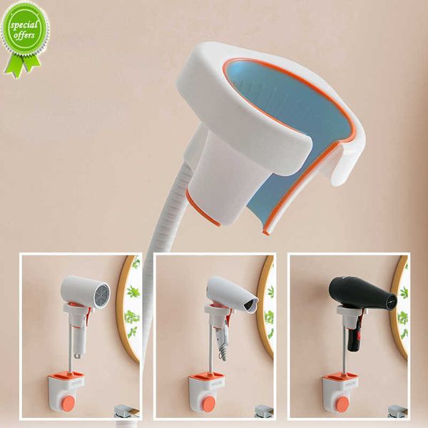 Nouveau support de sèche-cheveux debout mains libres rotation à 360 degrés étagères de salle de bain support de rangement universel pour support de sèche-cheveux support mural