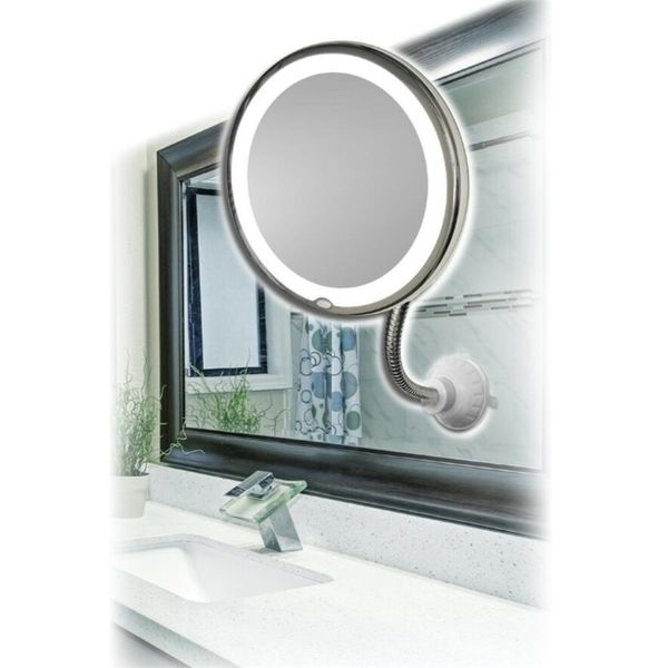 Handy Design Makeup Mirror Rotación de 360 grados 10X Plegable Lupa Decorativo Pared giratoria con luz LED Y200114