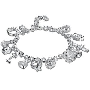 Nouveau suspendu 13 pièces de Bracelet croix couleur argent Bracelet irrégulier bijoux de mode pour les femmes dame Gift318L