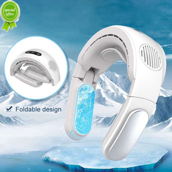 Nouveau ventilateur de cou suspendu climatiseur mobile refroidisseur extérieur portable pliable sans lame ventilateur de refroidissement 5000mah batterie pour l'été