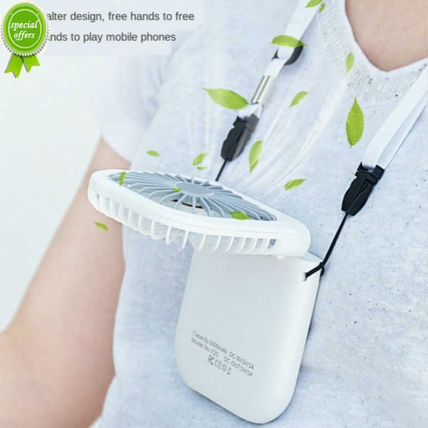 Nouveau ventilateurs de cou suspendus Mini Portable pliant USB petit ventilateur muet batterie externe Portable ordinateur de poche bureau multi fonction ventilateur de Charge