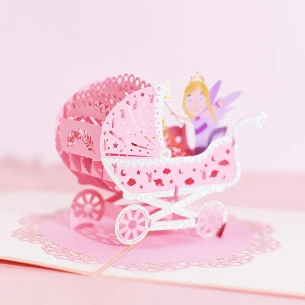 Nouvelle carte de joyeux anniversaire pour fille femme époux mari 3d gâteau d'anniversaire pop-up cartes de vœux Cadeaux de cartes postales avec envelope3d pop-up Postcards