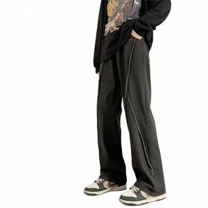 Nouveau Harajuku Baggy Y2K Jeans Vintage Pantalon droit en vrac Classique Unisexe 2023 Streetwear pour hommes Pantalon de sol à jambe large 5XL c47u #
