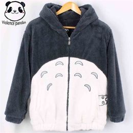 NIEUW HARAJUKU TOTORO KAWAII HOODIE Sweatshirt Mijn buurjas Cosplay Fleece overjas met oren Harajuku Cute Jackets Christmas LJ201103