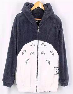 Nieuwe Harajuku Totoro Kawaii Hoodie Sweatshirt My Neighbor Jas Cosplay Fleece Overjas Met Oren Harajuku Leuke Jassen Kerst MX9975622