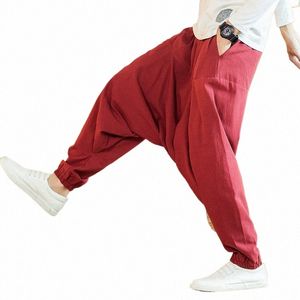 Nouveau sarouel hommes solide lâche décontracté hommes Style coréen Cott grande taille pantalons de survêtement offre spéciale pantalons masculins hommes pantalons O6K0 #