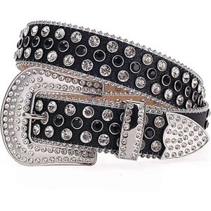 Nouveau Haute Designer BB Western Cowboy diamant ceintures en cuir hommes femmes or rose ceinture de luxe strass ceinture Bling