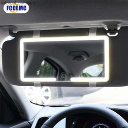 Nieuwe HD-spiegel Auto LEDMakeup-spiegel Drie versnellingen Zonneklepplaat Interieur Achterspiegel Dimbaar Touchscreen Auto-make-upspiegel