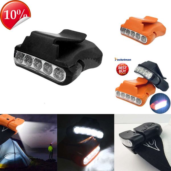 Nuevos faros Mini 5LED sombrero Clip luz faro impermeable Camping faro pesca cabeza lámpara 90 luz de cabeza ajustable