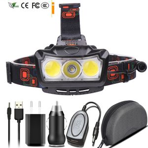 Nueva luz delantero Light XM-L T6 4 Modos Bombas LED LED 2x 18650 Batería Torcha de lámpara de linterna de carga directa para correr nocturno