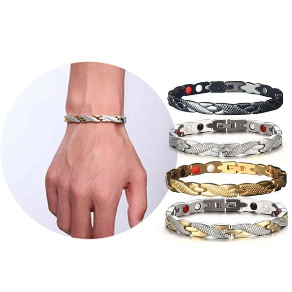 Nueva pulsera magnética saludable para mujeres, imanes de terapia de energía, pulseras magnéticas, brazalete para hombres, cuidado de la salud