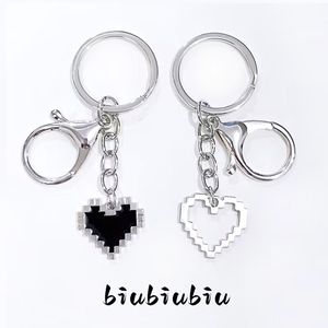 Nouveau coeur porte-clés blanc et noir Couple porte-clés belle paire porte-clés livraison directe gratuite en gros