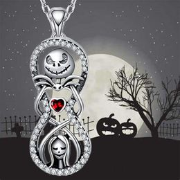 Nouveau collier de pendentif en forme de coeur Gift Halloween Squelette Halloween