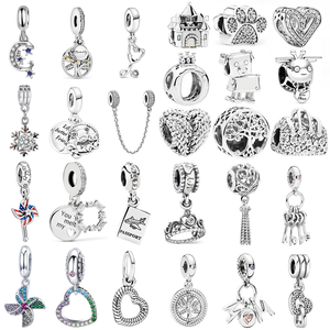 Nouveau coeur moulin à vent ours renard couronne Moom amour pendentif perles ajustement Original Pandora breloques couleur argent Bracelet femmes bijoux