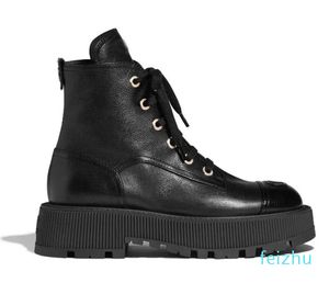 Nuevas botas de plataforma gruesas y resistentes, zapatos de cuero, bota de combate, tacón bajo, plataforma Martin, botines, marcas de diseñadores, fábrica de zapatos, calzado, talla 35-