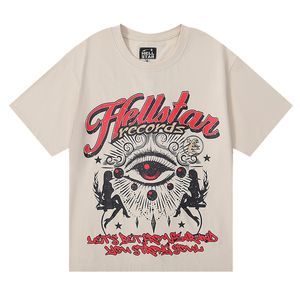 Nieuwe Hellstar T-shirtontwerper T shirts grafische tee doek all-match kleding hipster gewassen stof street graffiti letter folie print vintage coloeful losse hellstar