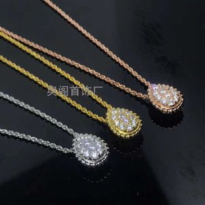 Nieuwe High Edition Baojia Shilong volledige diamanten halsketting met 18K roségouden beplating voor mannen en vrouwen als Valentijnsdagcadeau