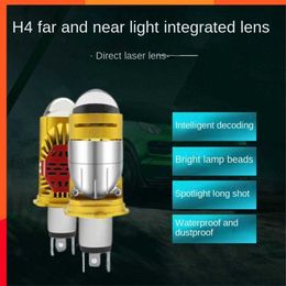 Nieuwe Hoge Efficiëntie En Stabiliteit Motorfiets Spotlight Waterdichte Motorfiets Koplamp H4 Dual Lens Moto High/dimlicht Led-lampen