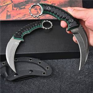 Nouveau Couteau Karambit M27 haut de gamme DC53, lame de lavage en pierre noire/blanche, manche G10 complet, couteaux à griffes à lame fixe avec Kydex