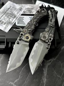 Nieuwe High End MBB T1 Sterk Tactisch Zakmes Z-wear Titanium Coating Stone Wash Blade CNC TC4 Titanium Legering Handvat Grote Survival Map Messen met Doos