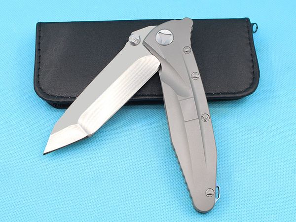 Nouveau couteau pliant tactique de survie haut de gamme D2 Tanto lame satinée TC4 poignée en titane roulement à billes couteaux de poche EDC avec outil de réparation